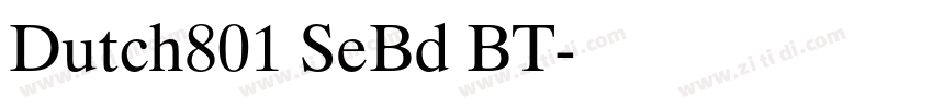 Dutch801 SeBd BT字体转换